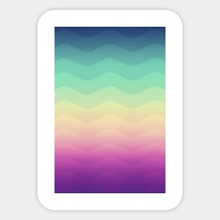 Abstract Geometric  Candy / Rainbow Waves Pattern (Multi Color) Sticker